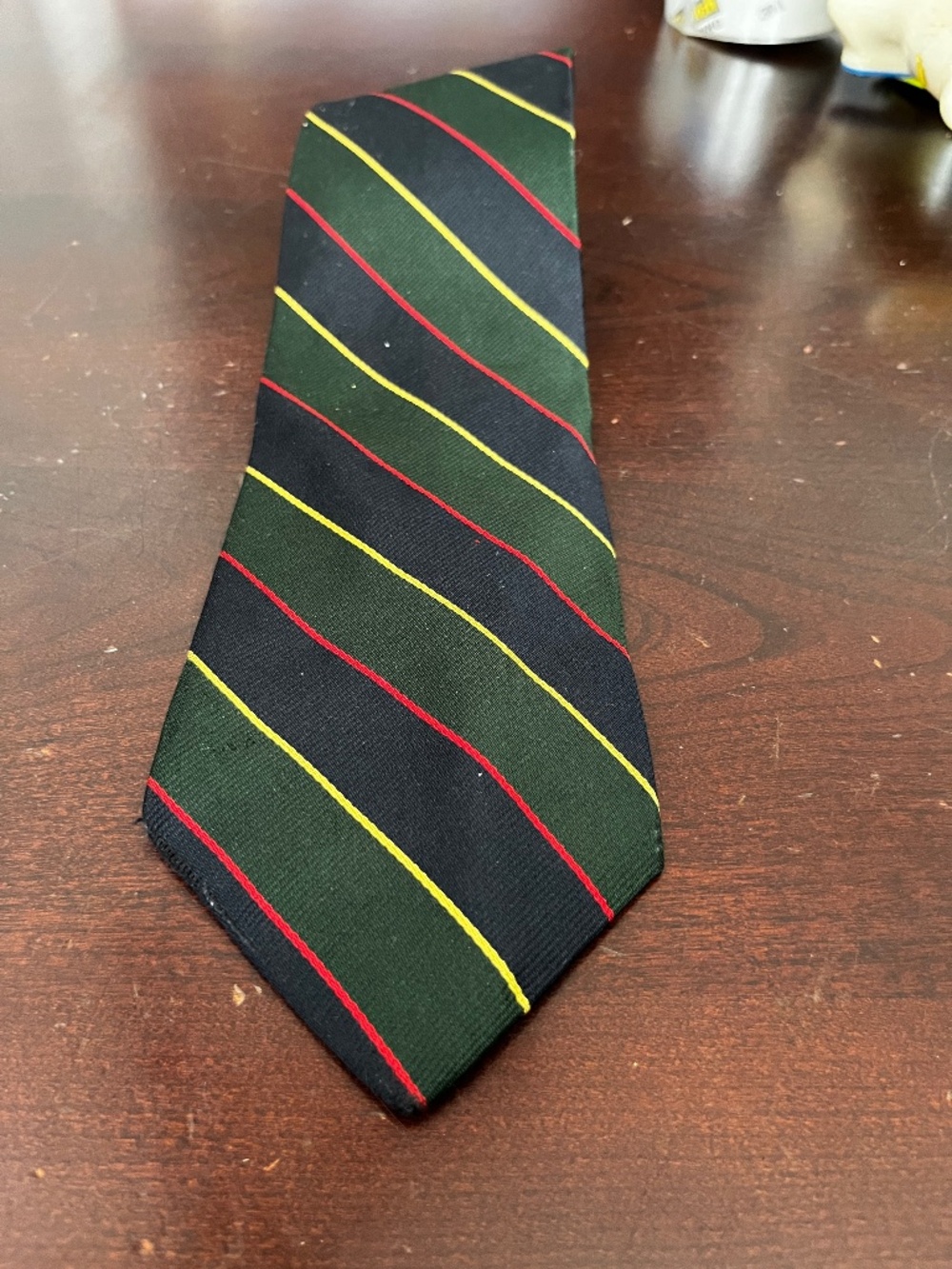 Tango by Max Raab Navy Green Stripe 100% Silk Mens Tie